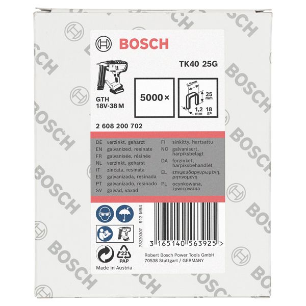 Staple TK40 25G 1.2 mm, 25 mm, galvanised image 2