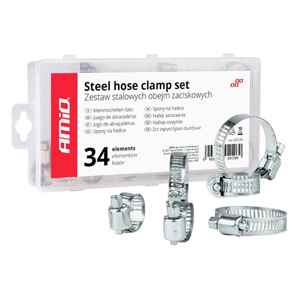 Steel screw clamps set 34pcs  AMIO-04126 image 1