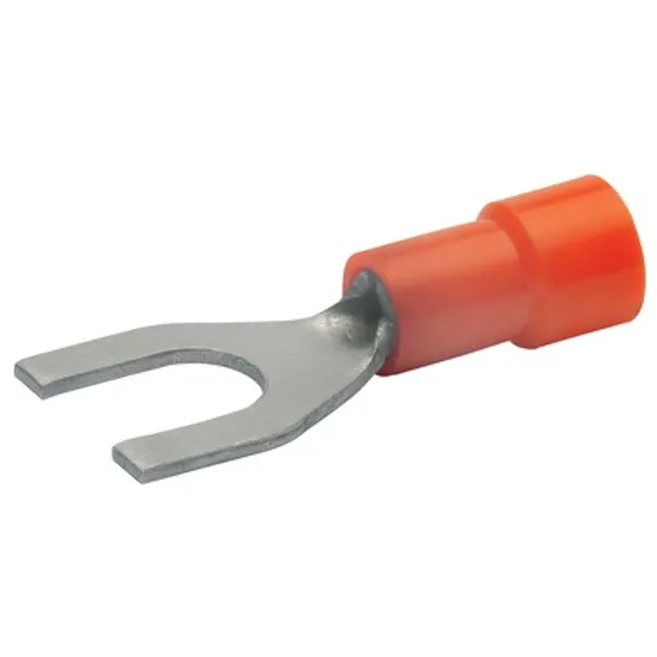 Insulated forked cable lug, 0.5-1.0 mm², AWG 20 to 18, 5.3 mm, M5, red, 620C5 image 1
