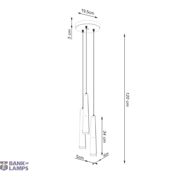 Pendant lamp PRYSM 3P white image 9