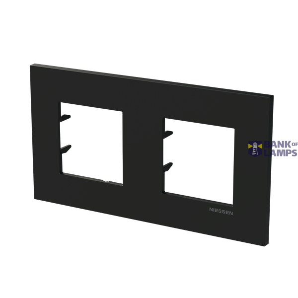 Frame 2-gang / 2+2-modules - Niessen logo - S - Matt Black image 3