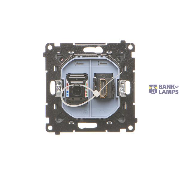 Double socket outlet with earthing and current phase constancy, 16A, white image 1