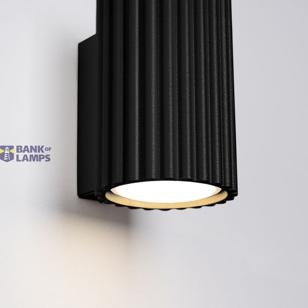 STYLISH BLACK WALL LAMP FOR HALLWAY FROM THE CARBON SERIES, GROOVED, GU10 LAMPSHADE image 5