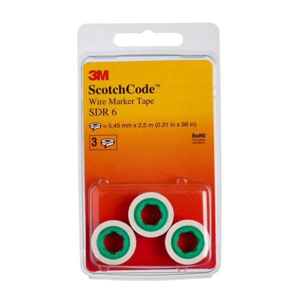 3M™ ScotchCode™ Wire Marker Tape Refill Roll, SDR-6, Pack of 3 rolls image 1