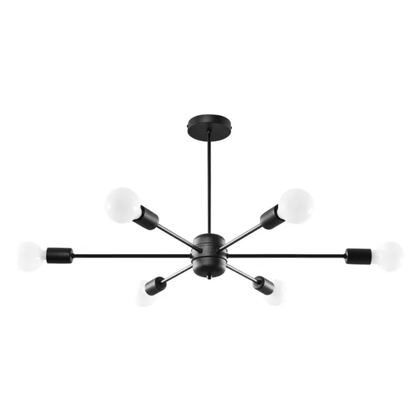 LANGO 6 BLACK CHANDELIER E27 6X60W IP20 image 1