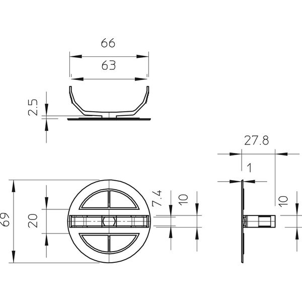 UG 60 FD Sprung lid Concealed ¨70mm image 2