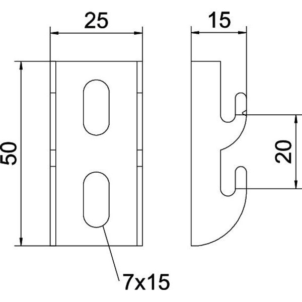G-GRM-R50 A2 Hook rail for G mesh cable tray mounting 50x25x15 image 2