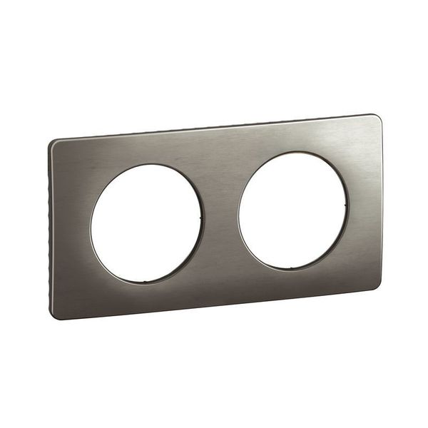 PLATE 2 GANG SATIN STEEL image 2