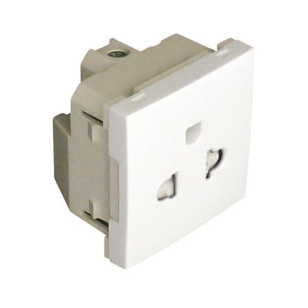 SAF EARTH SOCKET (EURO-USA TYPE)-2 MOD WHITE image 1
