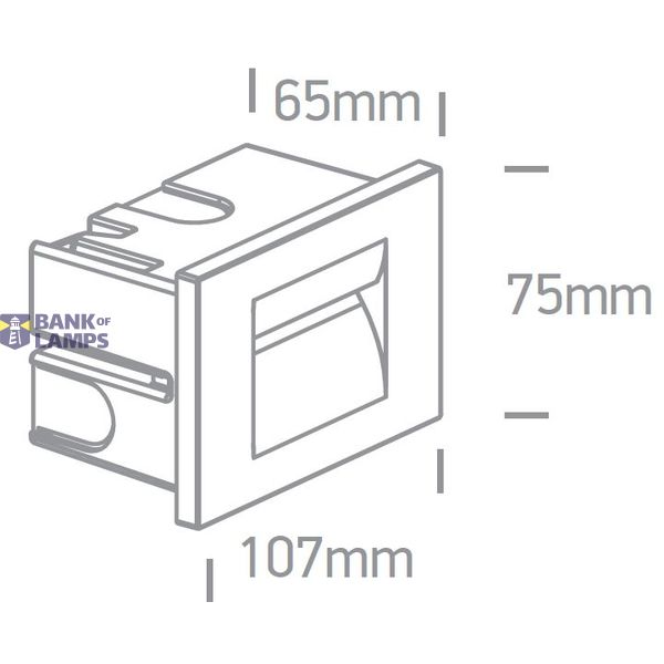 GREY WALL RECESSED 3,6W WW IP65 100-240V image 2