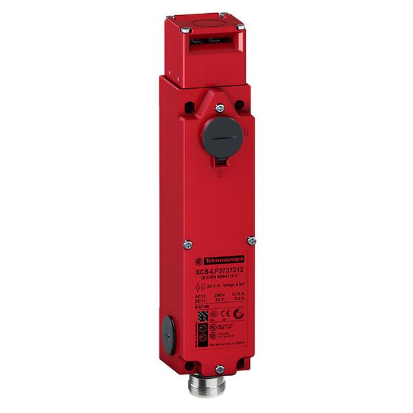 Metal key operated solenoid switch XCSLF - 2NC+2NO - slow - M23 connector - 24V image 1