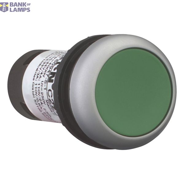 Pushbutton, flat, momentary, 1 N/O, green, Screw connection, Bezel: ti image 5