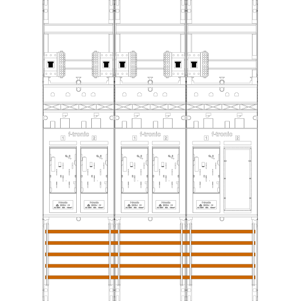 Meter field E216ER6-HSP, 3 fields, H=1050mm, 5-eHZ, 5 HSP, 1 Res. (E216ER6-HSP) image 1