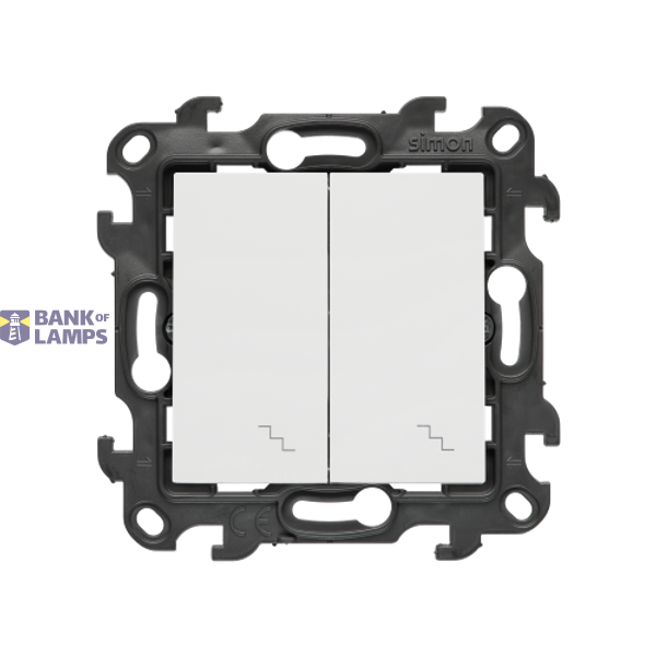 Double two-way switch, (module), Simon 24, IP20/IP44, 10AX, white image 1