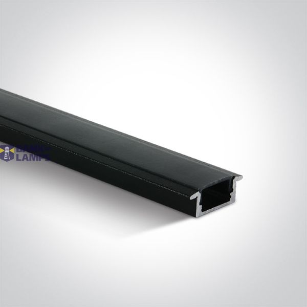 BLACK RECESSED PROFILE 2m + BLACK PC diffuser image 1