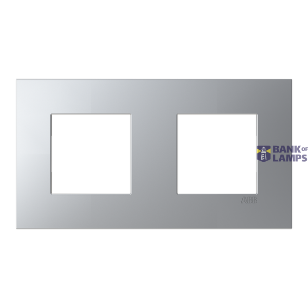 Frame 2-gang - ABB logo - Silver image 1
