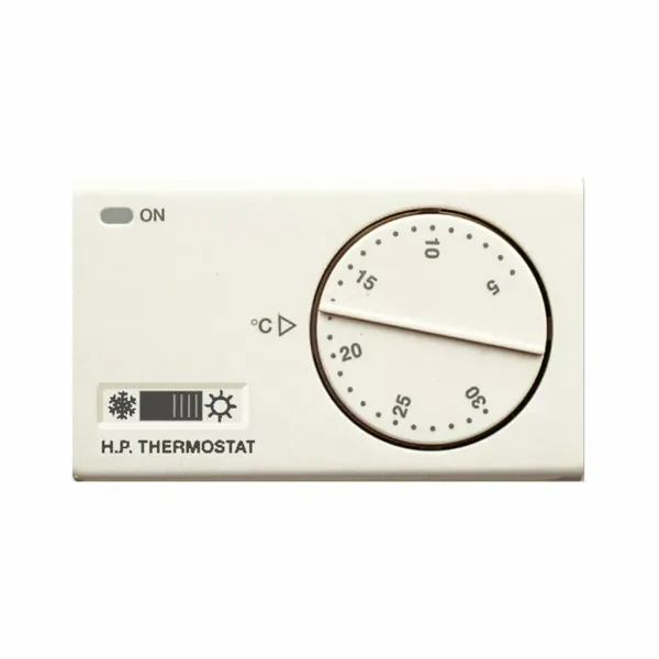 Electronic Thermostat 230V range 5dC 30dC winter/summer  selection changeover relay output NC+NO 5A (2A inductive) 3 modules image 1