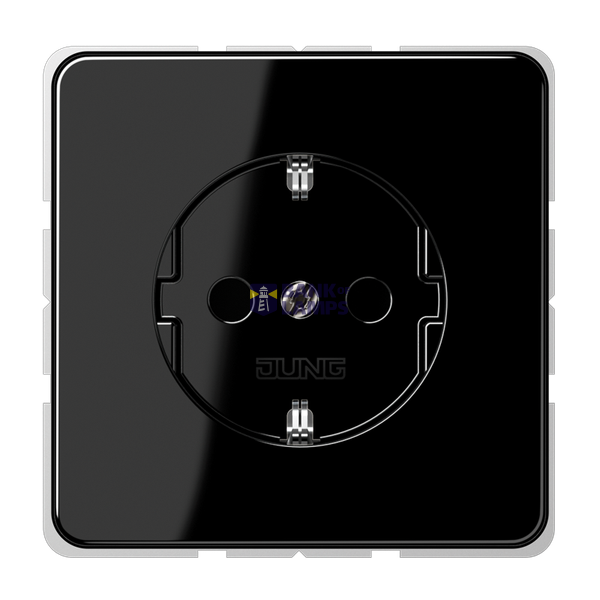 SCHUKO socket, 16 A 250 V ~, without claws, duroplast, CD series, black image 1