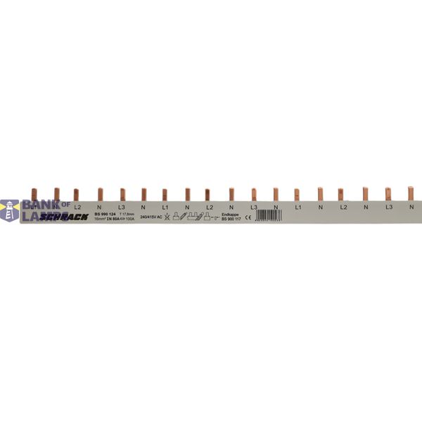 Busbar Pin Version L1,N,L2,N,L3,N, 4-pole 16mmý image 1