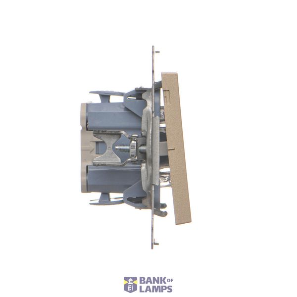 Double switch with LED indicator light, (module), Simon 24, IP20/IP44, 10AX, white image 1