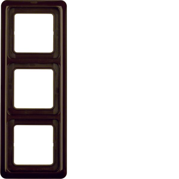 Frame 3gang, sealing, splash-proteced flush-mtd IP44, brown glossy image 1