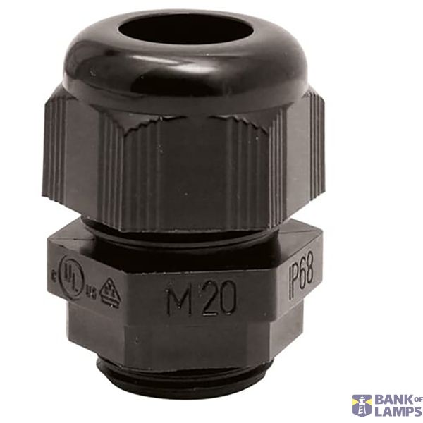 Cable Gland with slats Polyamide 6 M25 Long Black RAL 9005 image 1