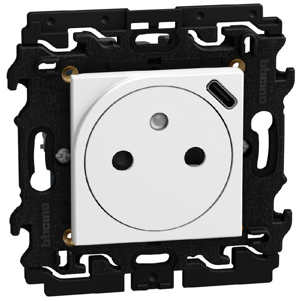 Light Now - socket french + usb C white image 1