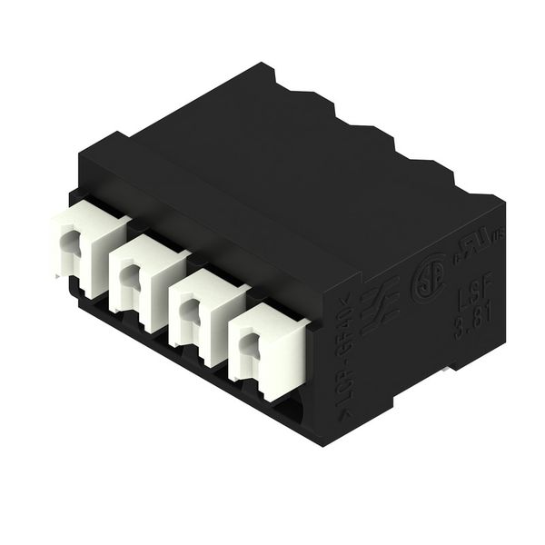 Printed circuit board terminals, 3.81 mm, Number of poles: 4, 90°, Solder pin length (l): 1.5 mm, black, PUSH IN with actuator, Clamping range, max. : 1.5 mm², Tape image 4