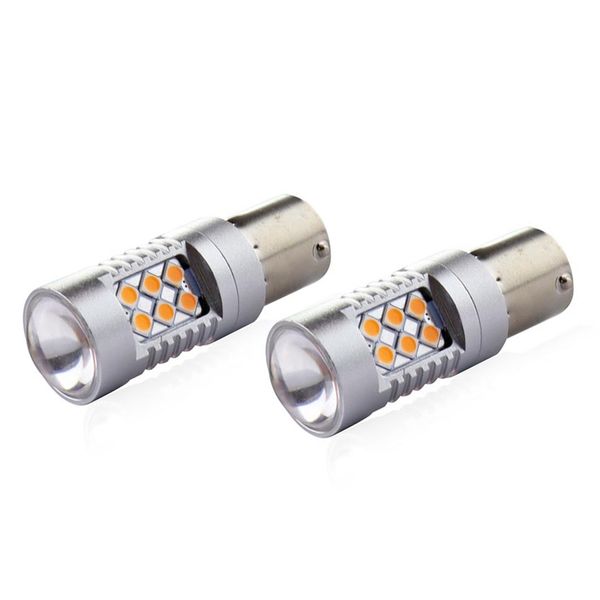 Żarówki LED CANBUS 3030 24SMD 1156 BAU15S PY21W Amber 12V/24V image 1