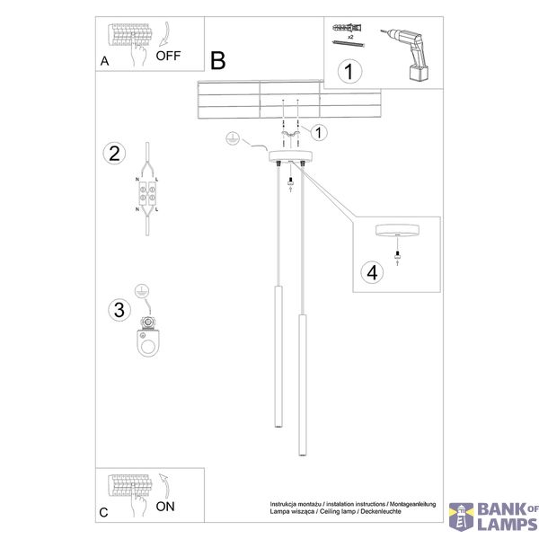HANGING LAMP PASTELO 2 GOLD G9 2X8W IP20 image 10