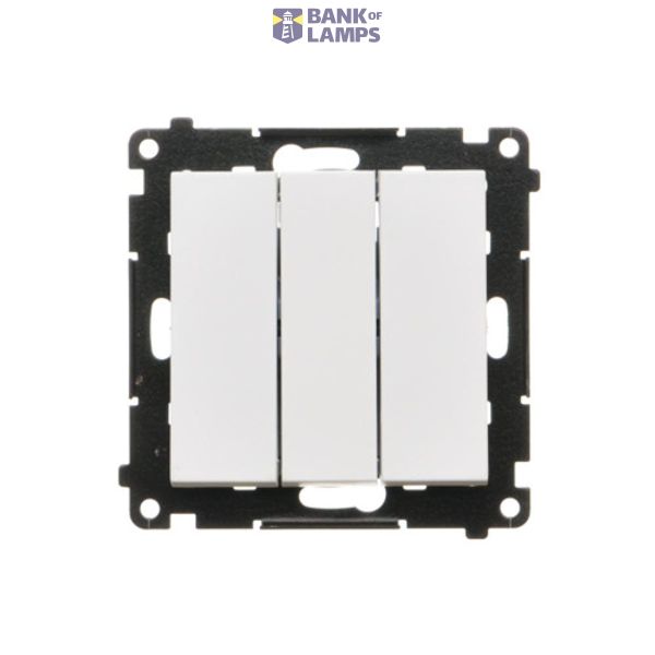 Triple switch, 10AX, white matt image 1