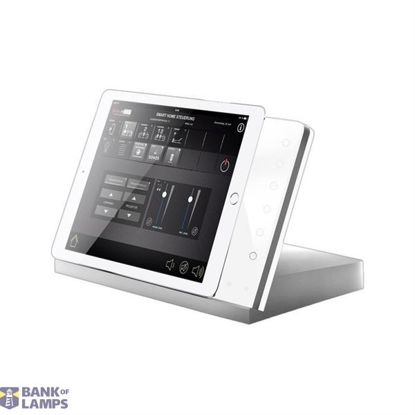 Table docking station with charging function, iPad locking and control function, housing green, glass cover white image 1