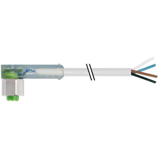 M12 female 90° A-cod. with cable LED F&B PVC 4x0.34 gy UL/CSA 2m image 1