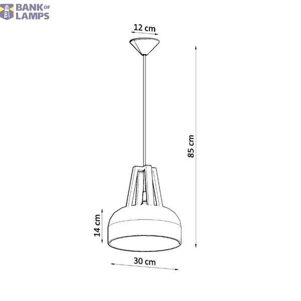 HANGING LAMP CASCO BLACK/NATURAL WOOD E27 1X60W IP20 image 7