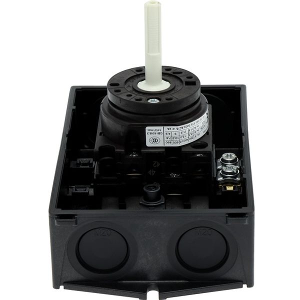 T0-2-1/I1/SVB-SW Main switch, T0, 20 A, surface mounting, 2 contact unit(s), 3 pole, STOP function, With black rotary handle and locking ring, Lockable in the 0 (Off) image 5