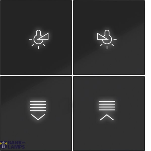 KNX pushbutton cover, 4-way, with backlight, A.x/C.x, black glossy. image 1