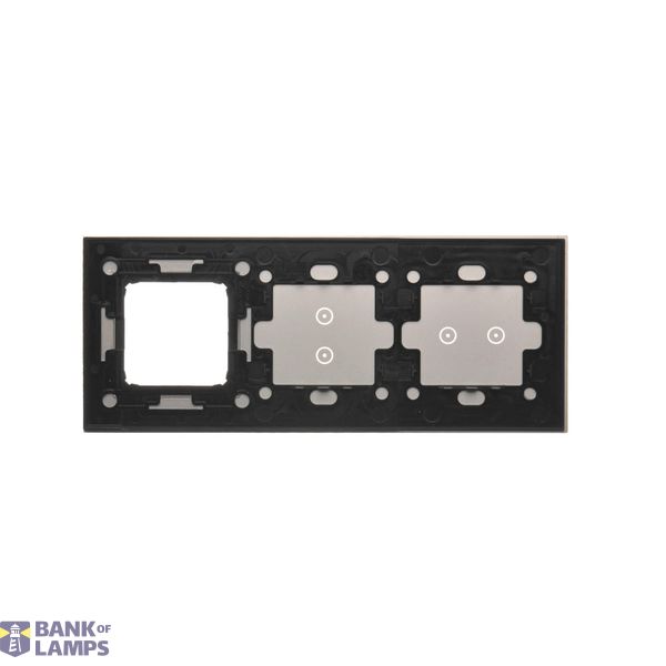 Quadruple frame, black, chrome base image 2