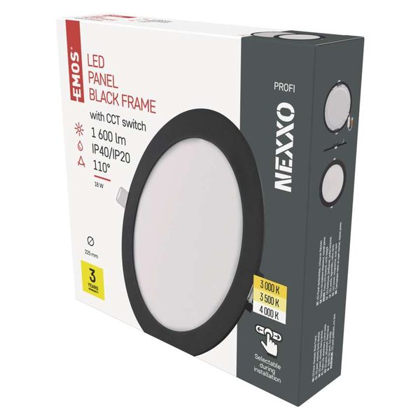LED recessed luminaire NEXXO, round, black, 18W, with change CCT image 1