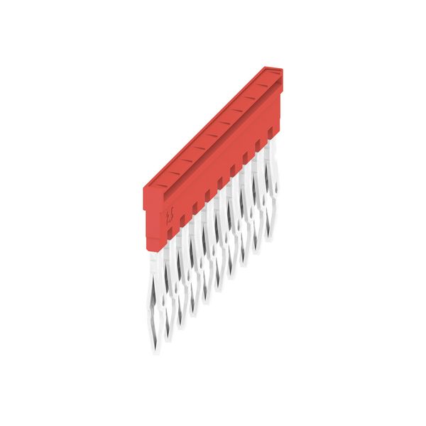 Cross-connector (terminal), Plugged, red, 24 A, Number of poles: 10, Pitch in mm (P): 5.10, Insulated: Yes, Width: 48.7 mm image 1