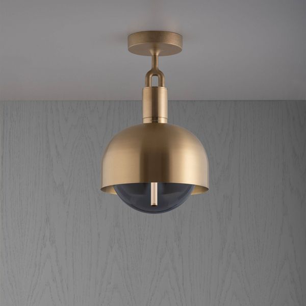 FORKED CEILING / LINEAR / SHADE / GLOBE / SMOKED / MEDIUM / BRASS image 1
