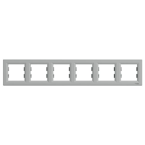 Horizontal 6-gang frame, aluminium image 1
