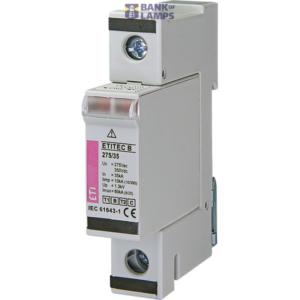 ETITEC B 275/35 (8/20) B klases pўrspr. aizs. 270V; 10/350s 10kA 1P image 1