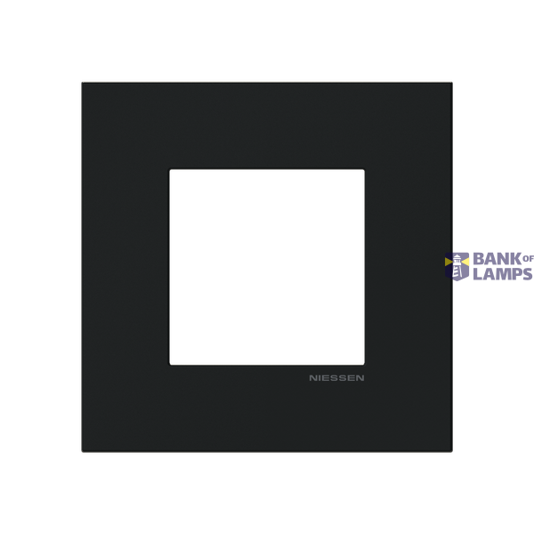 Frame 1-gang / 2-modules - Niessen logo - S - Matt Black image 1