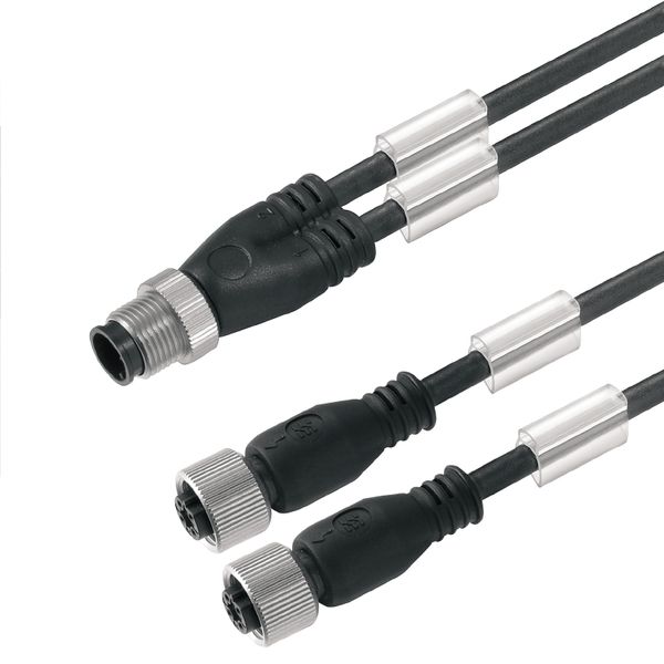 Sensor/actuator line, Connecting line, M12 / M8, Number of poles : 3, 5 m, Twin cabling, socket, straight, Shielded: No, LED: No, Sheath material: PVC, Halogen: Yes image 2