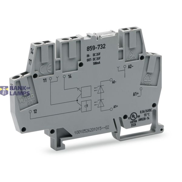 859-732 Optocoupler module; Nominal input voltage: 24 VDC; Output voltage range: 3 … 30 VDC image 1