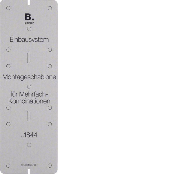 Mounting template 3gang, cardboard, Integro module inserts, grey, card image 1