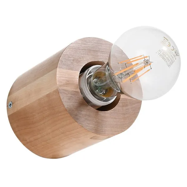 WALL LAMP SALGADO NATURAL WOOD E27 1X60W IP20 image 1