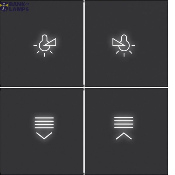 KNX pushbutton cover, 4-way, with backlight, A.x/C.x, matte black image 1