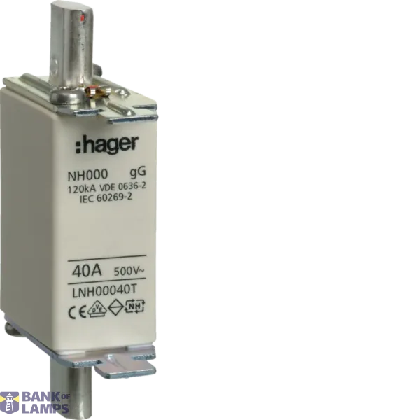 NH Fuse Insert 40A GG, 500VAC LNH00040T image 1