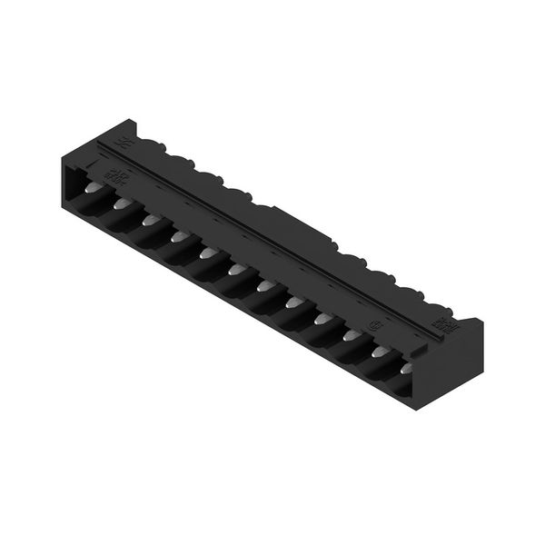 PCB plug-in connector, male header, closed side, THT/THR solder connection, 5.08 mm, Number of poles: 12, 90°, Solder pin length (l): 3.2 mm, tinned, black, Box image 3
